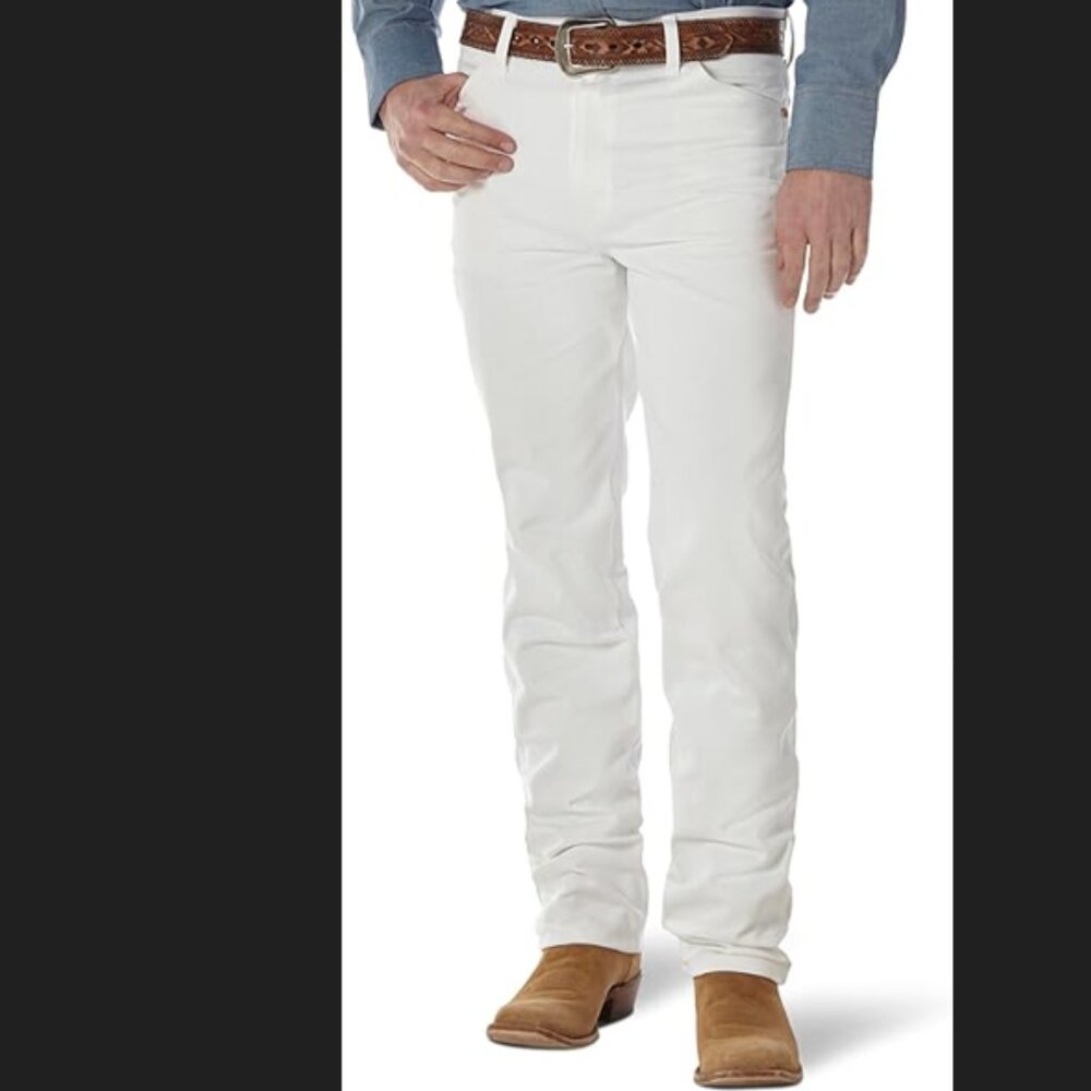 NWT Wrangler Men's Cowboy Cut Slim Fit Jeans | White 31x30